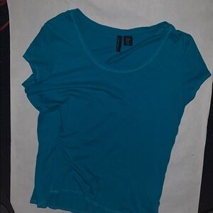 Cynthia Rowley Blue Fitted Short Sleeve Tee